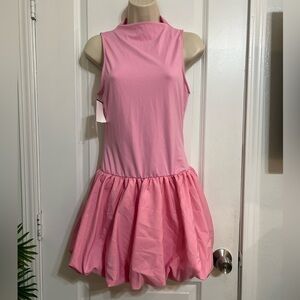 Pink Sleeveless Dress with Bubble Skirt